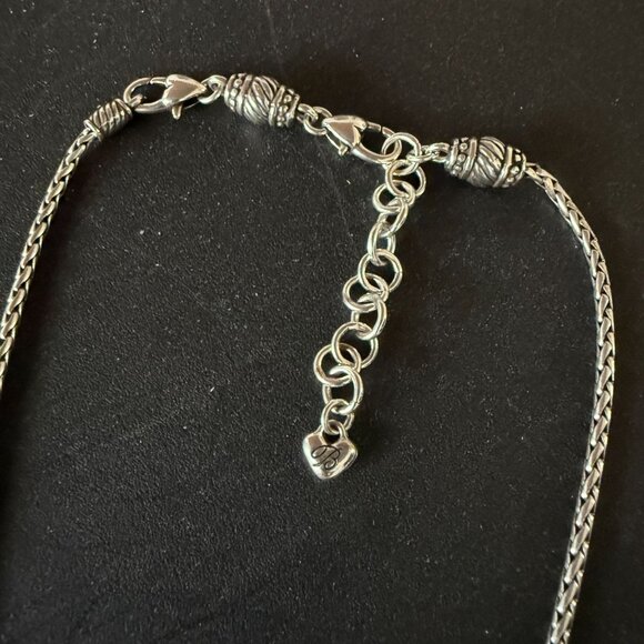 Brighton Silver Necklace Rectangular Pendant Heart Design Adjustable Chain 2013 - Picture 4 of 12